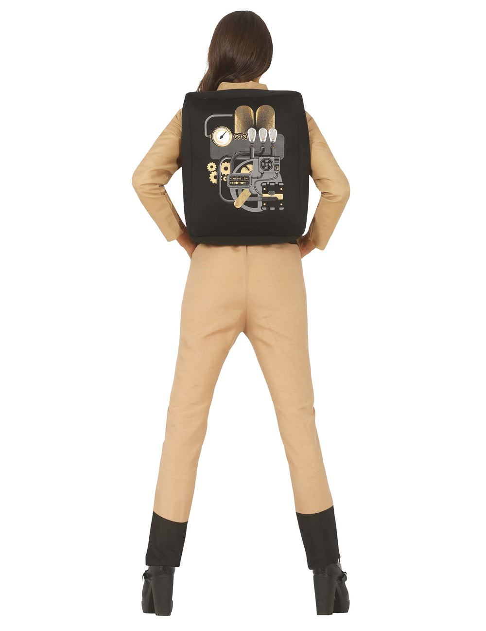 Détail du sac à dos imprimé du déguisement d'attrapeur de fantôme