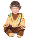 Déguisement avec bandeau indien pour bébé beige et marron à franges