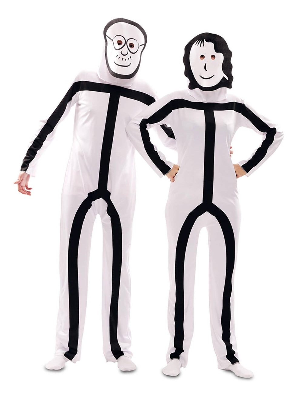 Kostim Stickman za odrasli bijela i crna s maske