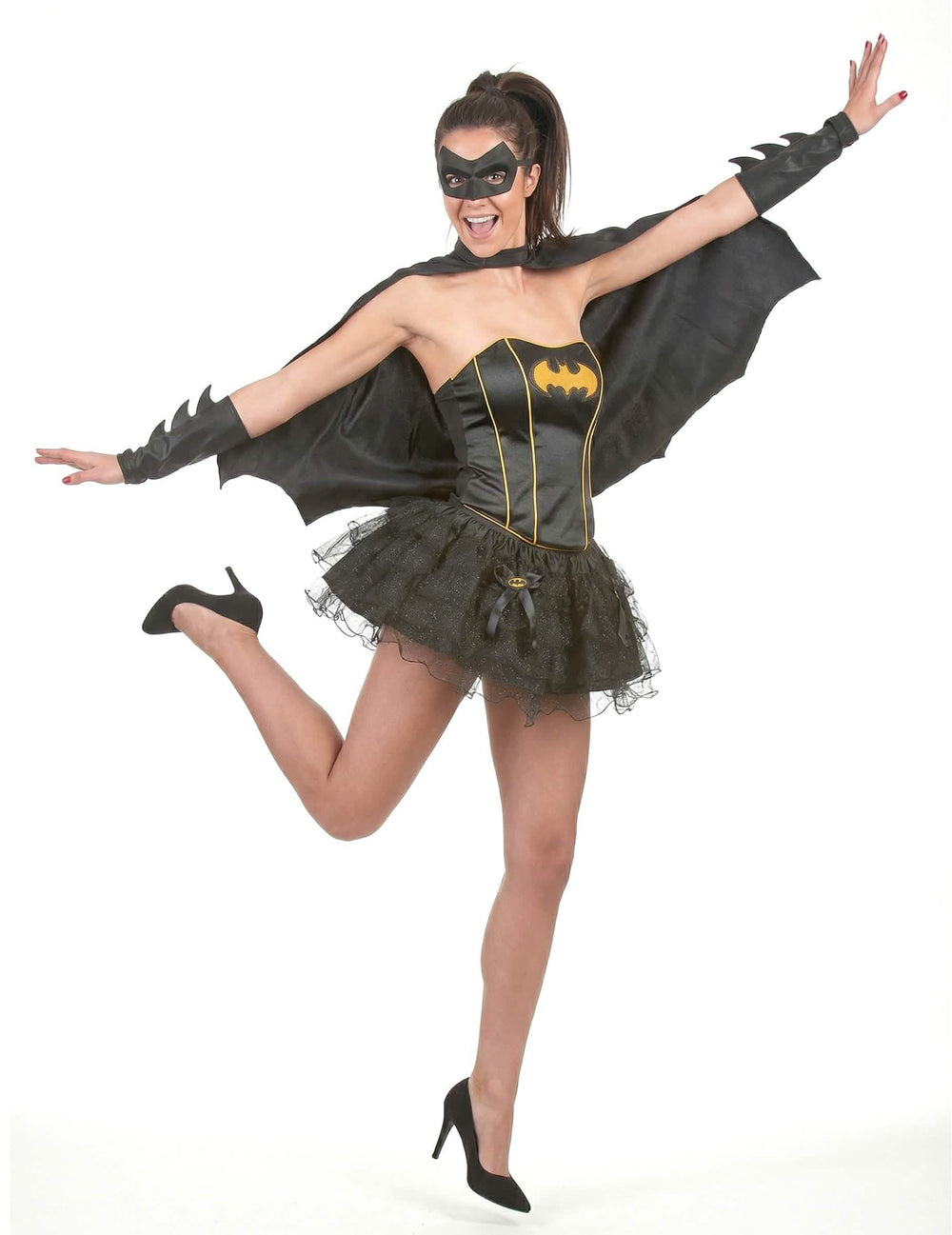 Poza s raširenim plaštem seksi kostima Batgirl™ za ženu