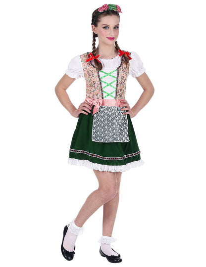 Djevojke ružičaste i zelene bavarske kostime