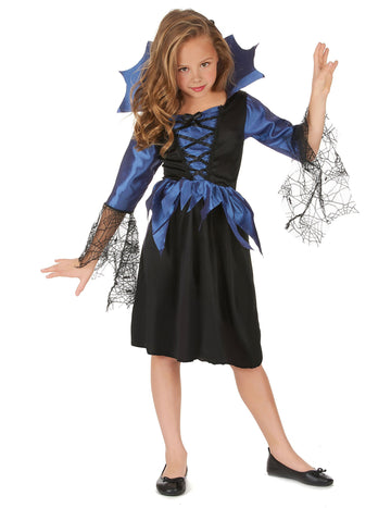 Kostim kraljice pauka za djevojčice u plavoj i crnoj boji