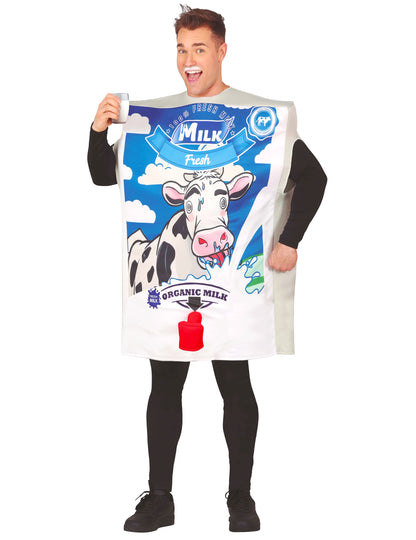 Kostim za odrasle s kartonom mlijeka