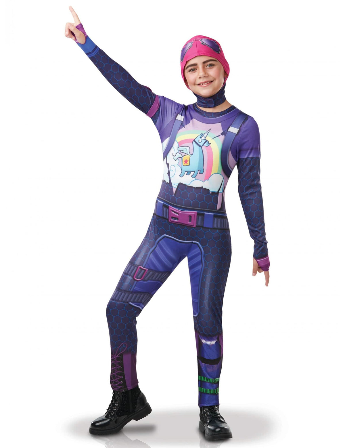Kostim Brite Bomber Fortnite™ za tinejdžer ljubičasta s roza kapuljačom