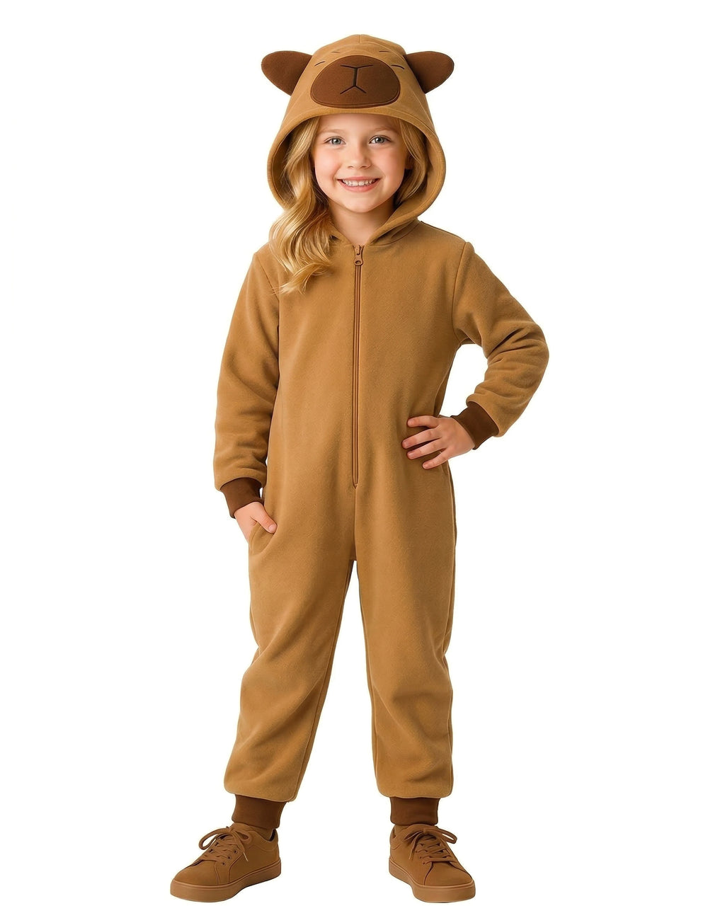 Vue de face du déguisement Capybara pour enfant