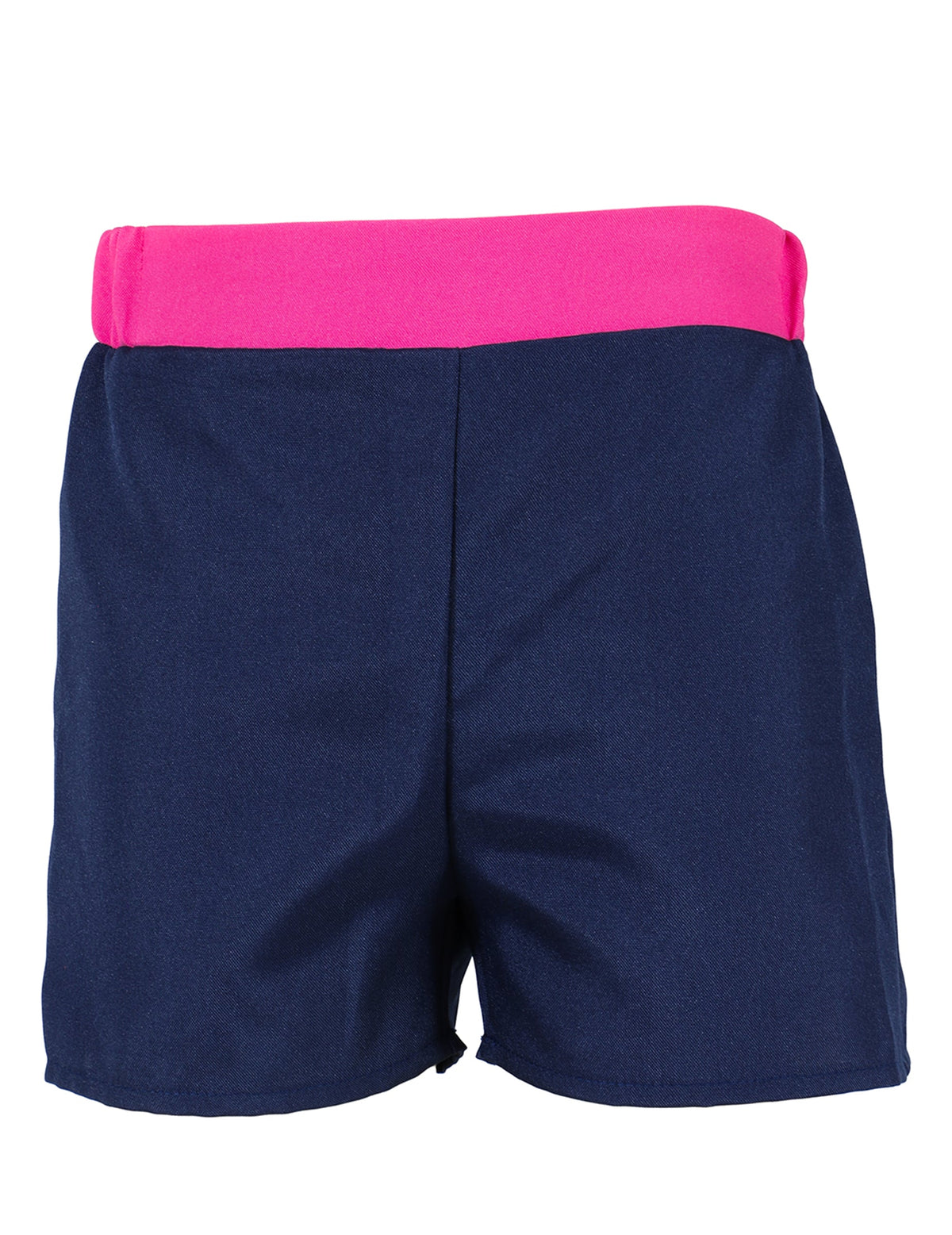 Détail du short bleu et rose du déguisement chanteuse Kpop