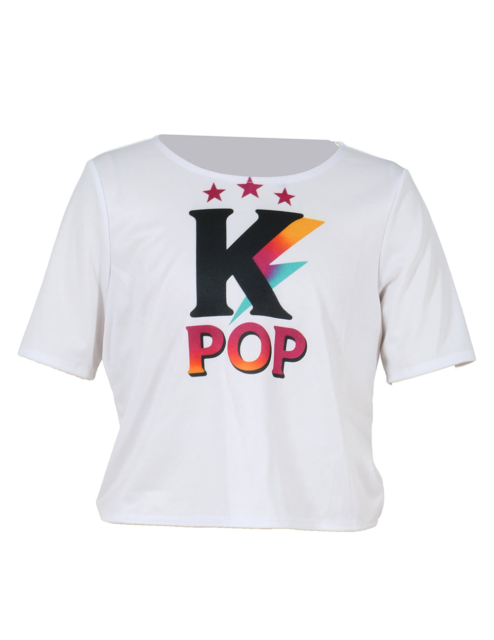T-shirt blanc imprimé K POP du déguisement chanteuse Kpop