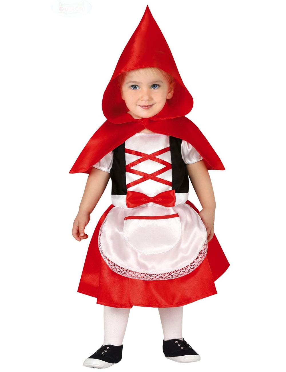 Déguisement chaperon rouge pour bébé rouge et blanc avec cape à capuche