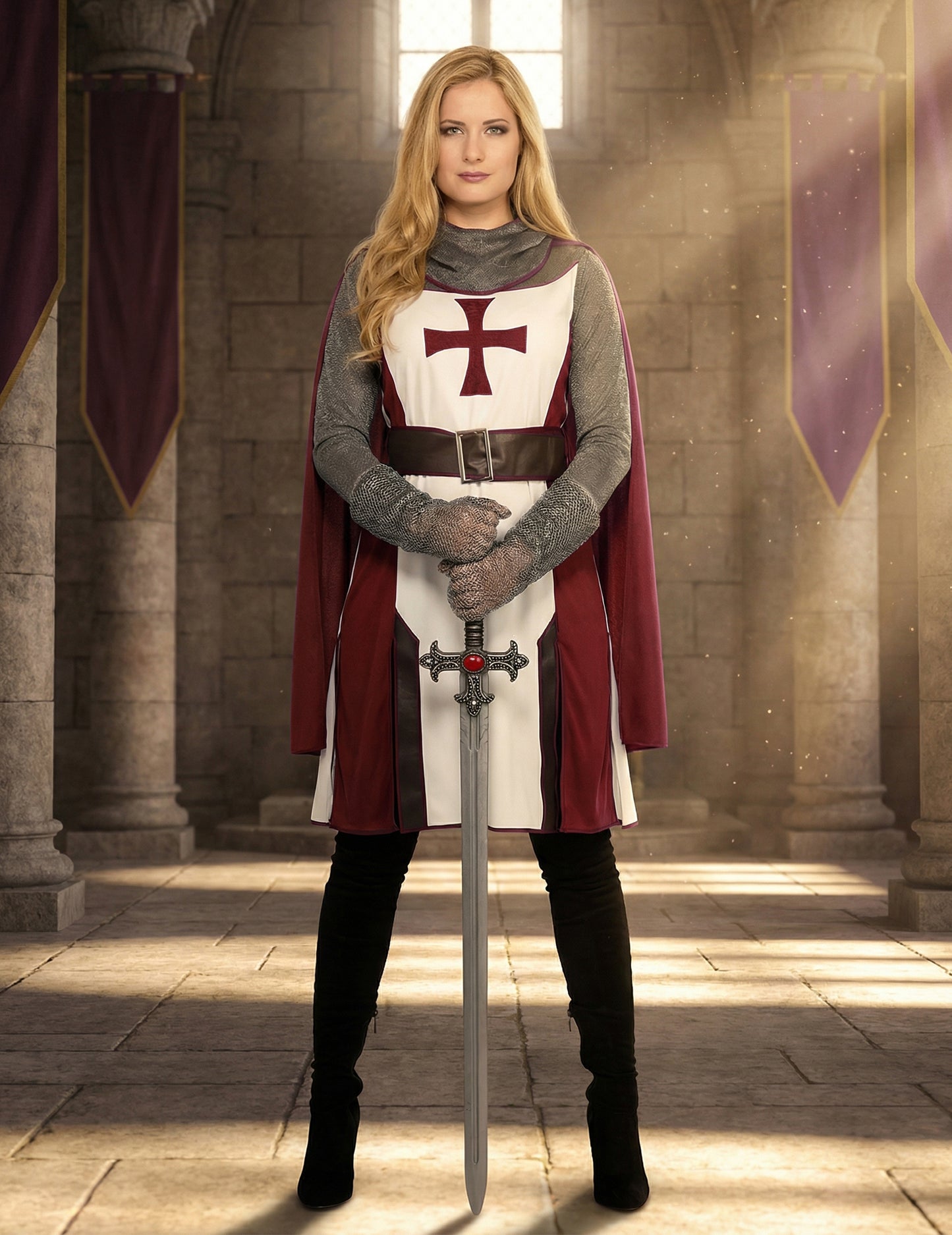 Luksuzni kostim templarskog viteza za žene 