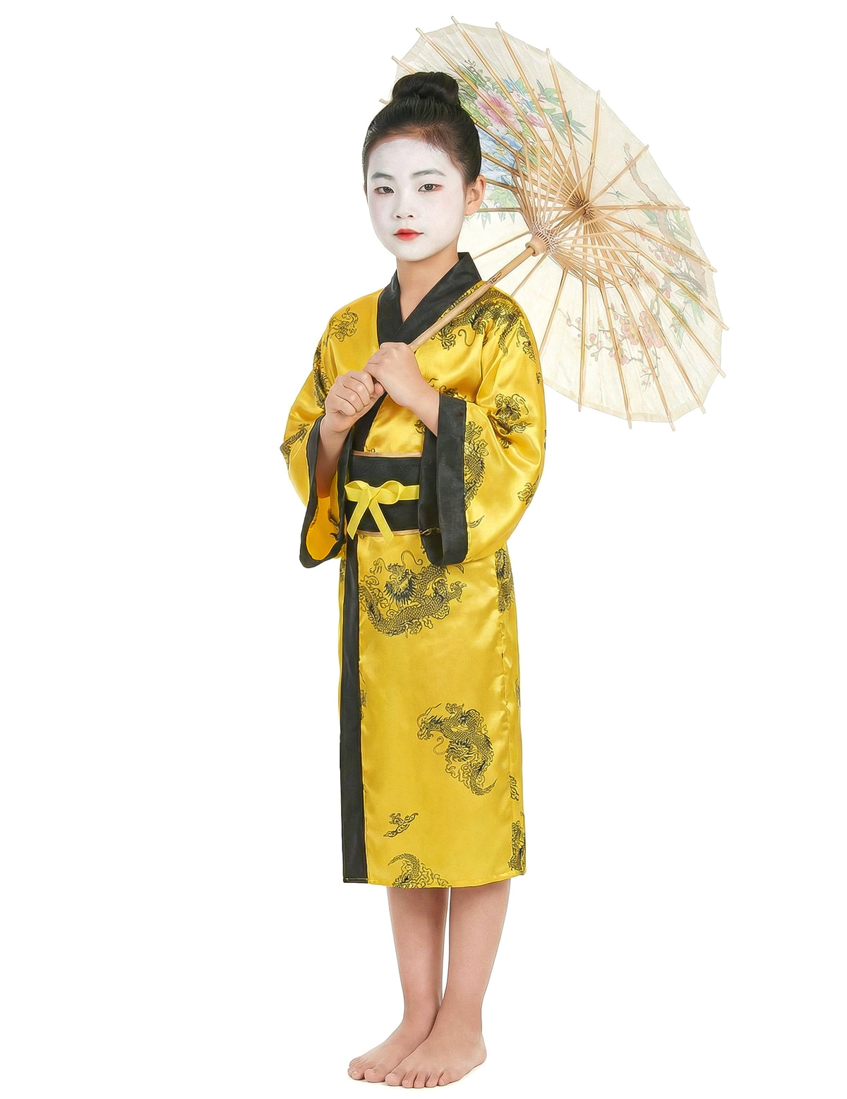Vue de profil du déguisement de chinoise pour fille