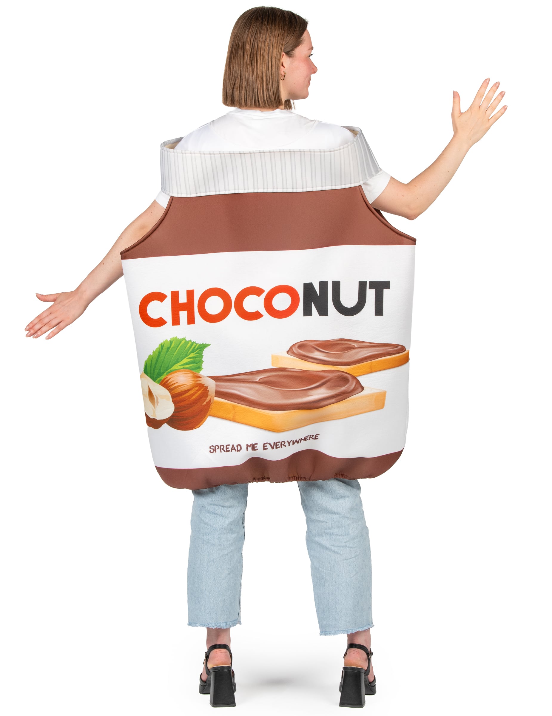 Vue de dos du déguisement choconut pour adulte