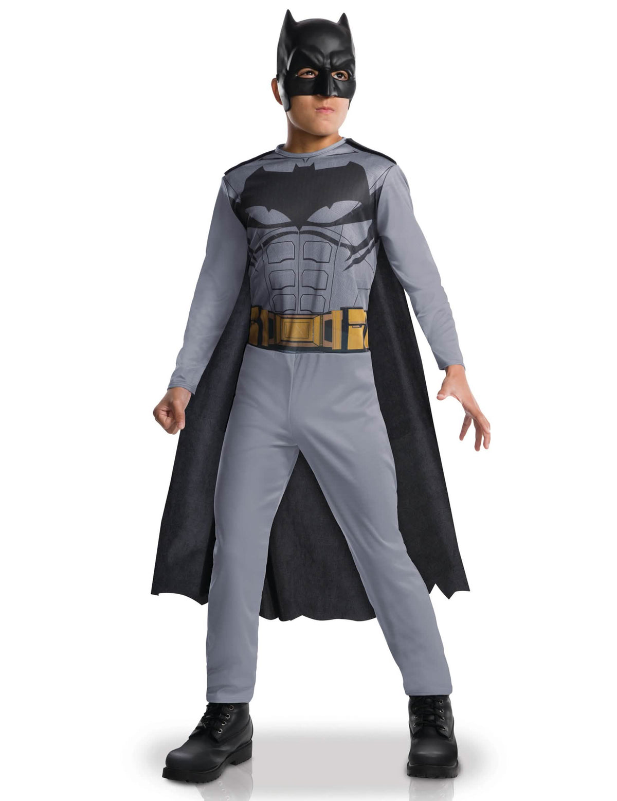 Kostim Batman Justice League za dječaka siva i crna s plaštem i maskom