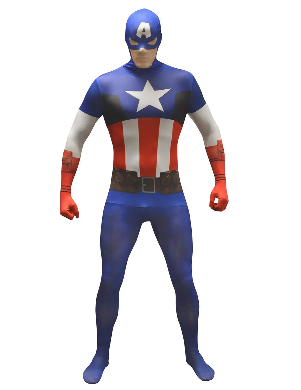 Prednji pogled na klasičnu masku Captain America™ Morphsuits™