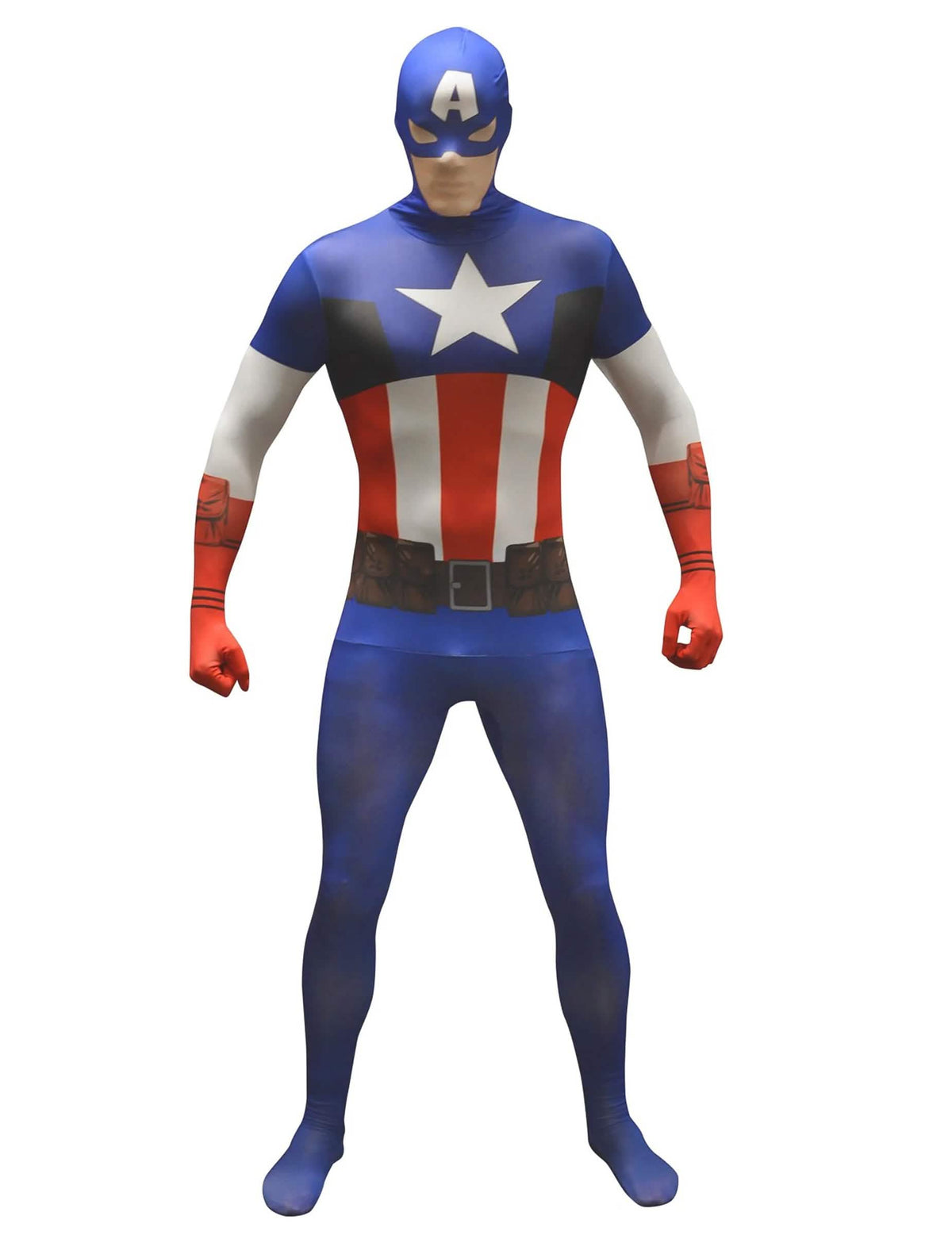 Prednji pogled na klasičnu masku Captain America™ Morphsuits™