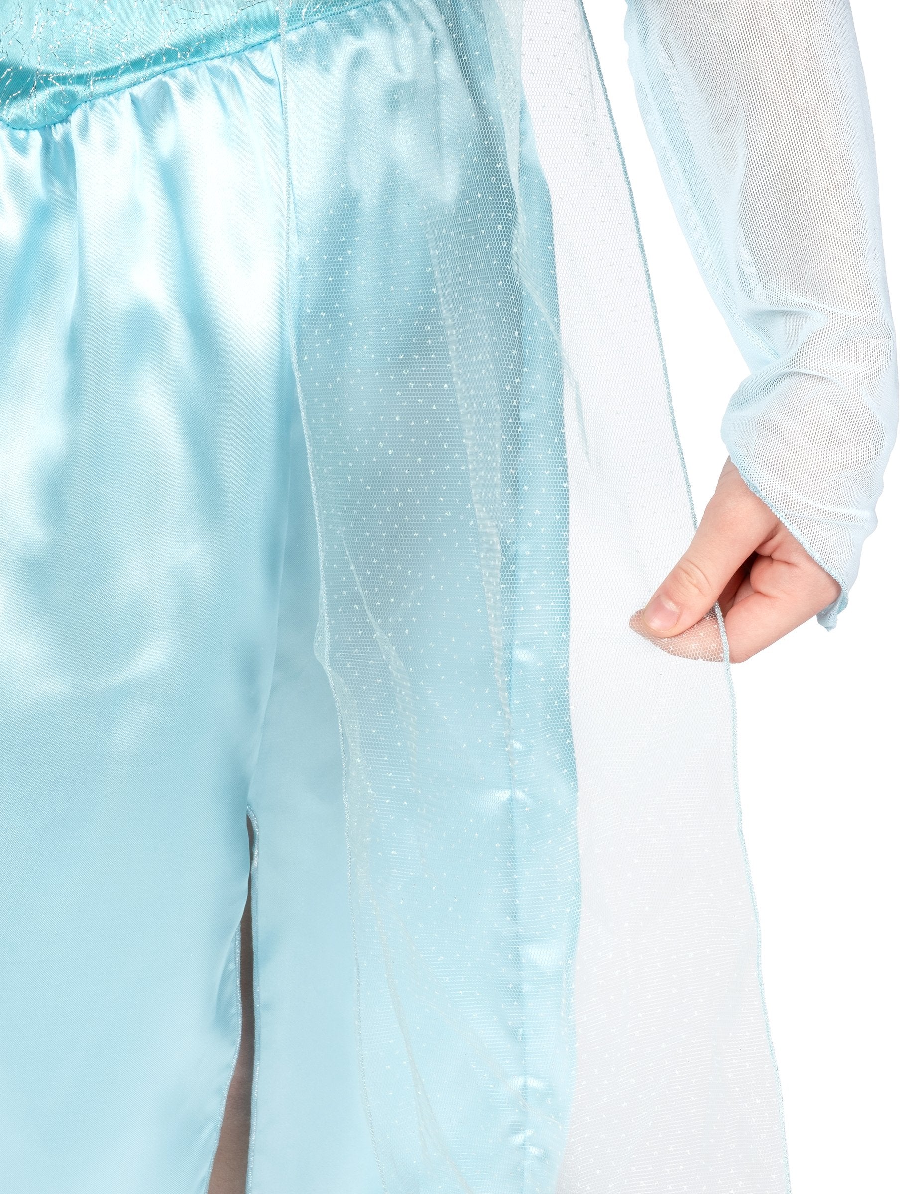 Détail du voile transparent de la jupe du déguisement classique Elsa la reine des neiges