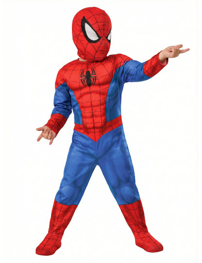 Pose d'action du déguisement classique sensation Ultimate Spiderman