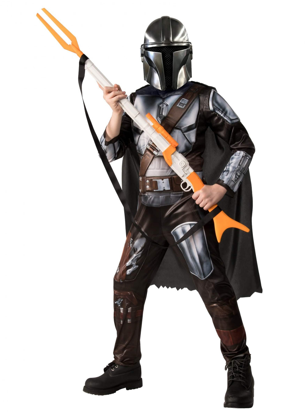 Klasični kostim Star Wars The Mandalorian za dijete srebrna i smeđa s maskom