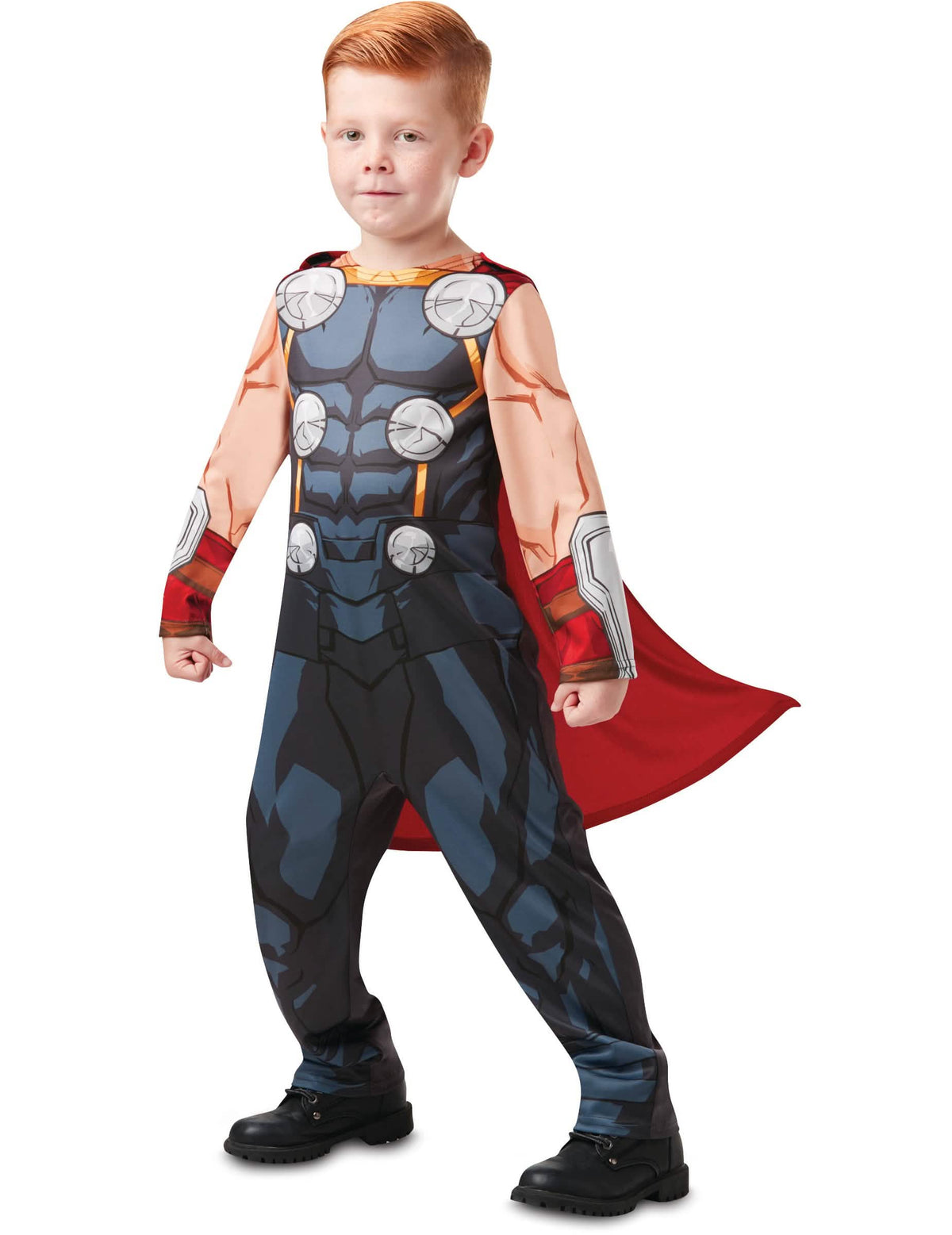 Klasični kostim Thor iz animirane serije za dijete plava i siva s crvena plaštom