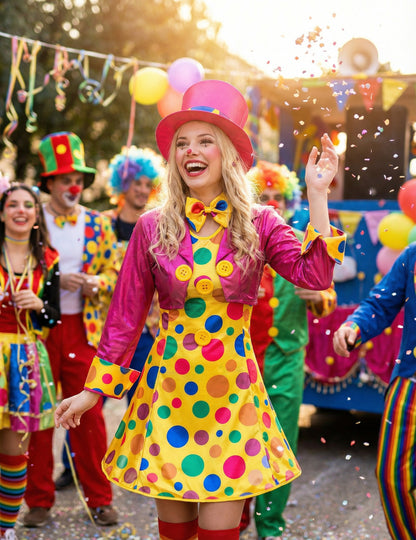 Festivna situacija smiješnog kostima klauna za žene