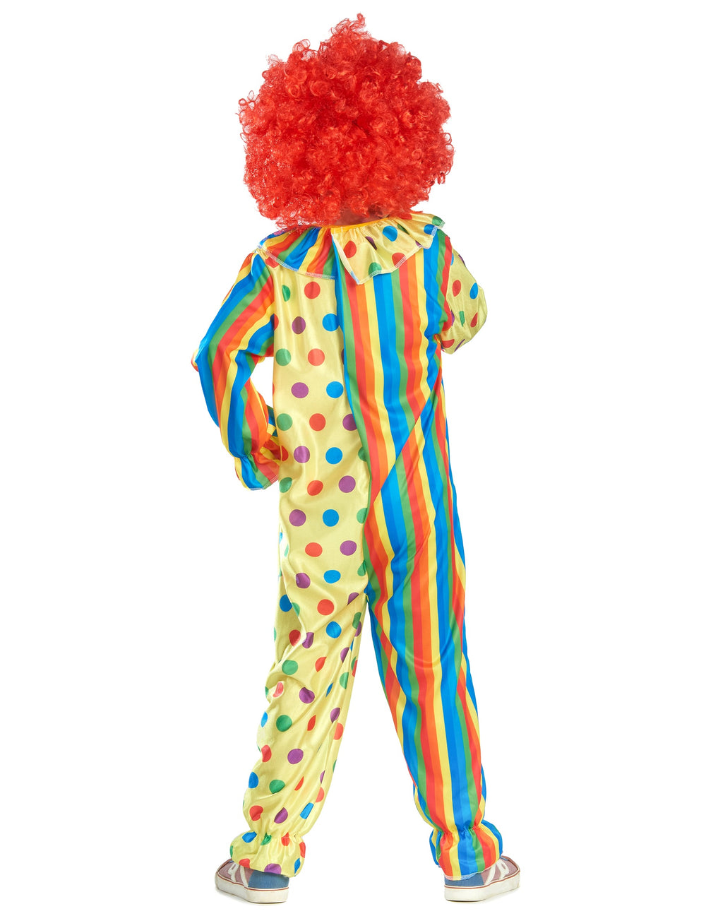 Vue de dos du déguisement de clown coloré pour enfant