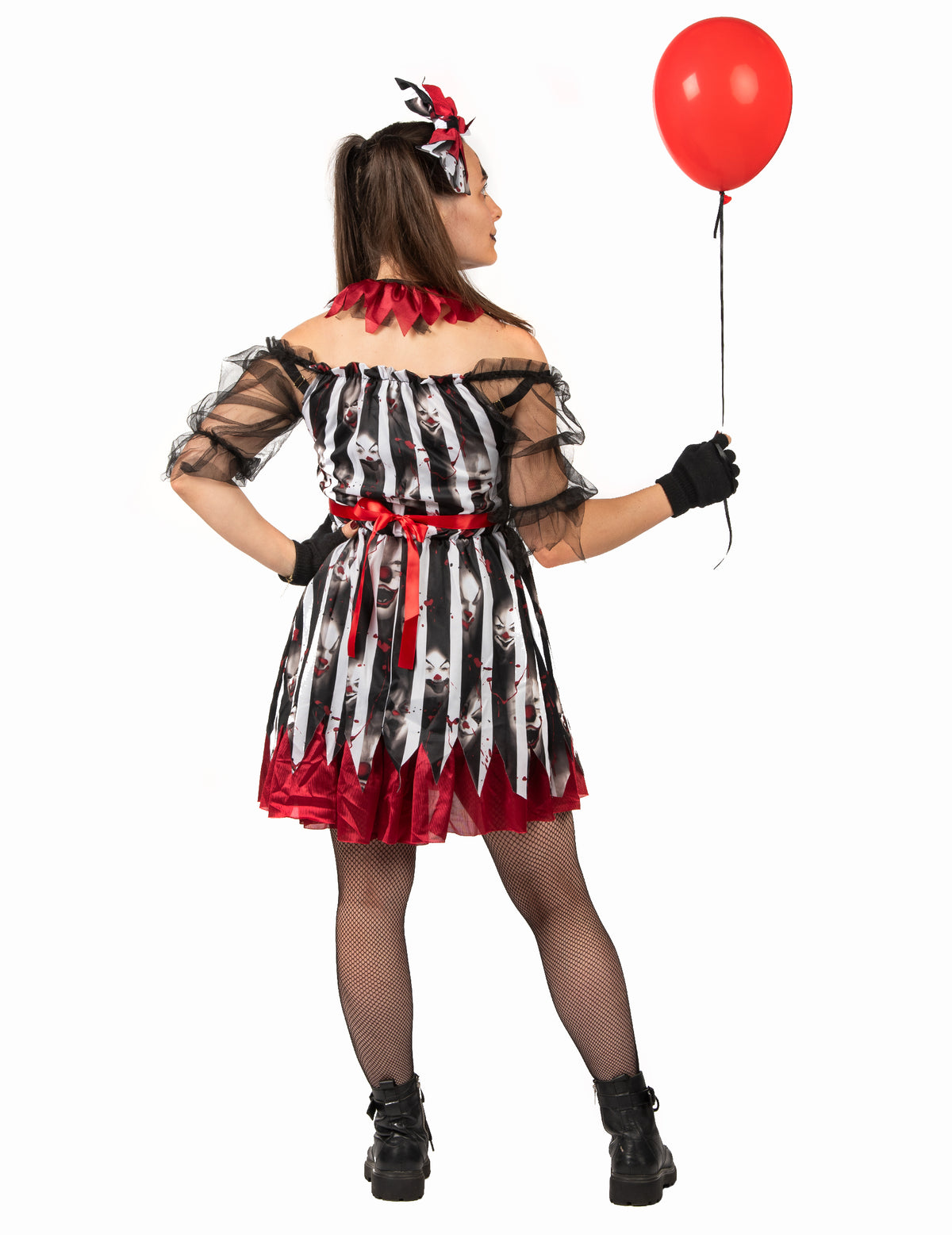 Vue de dos du déguisement de clown dément luxe