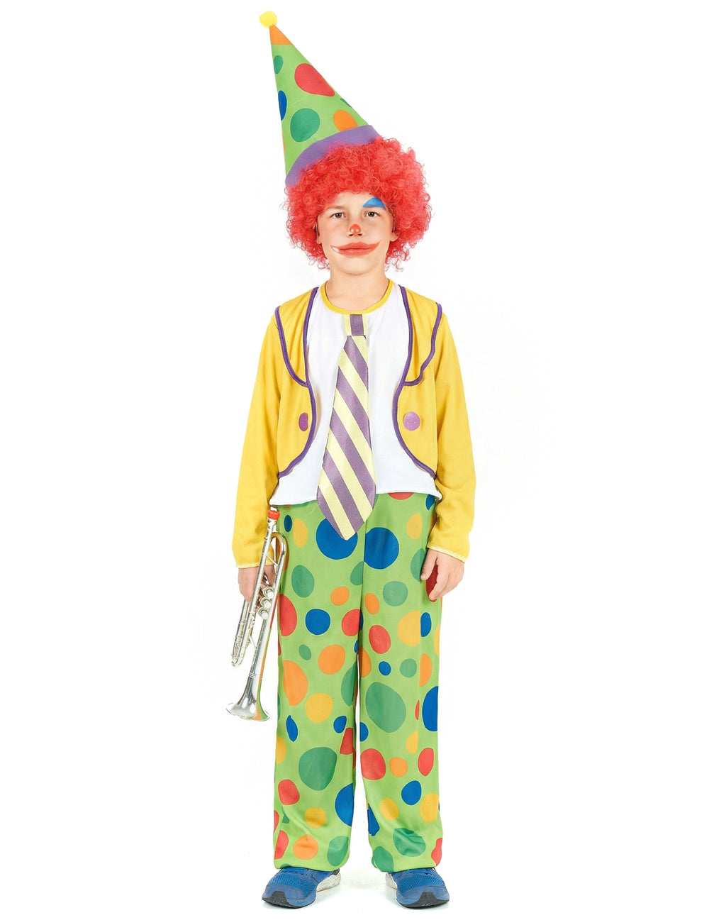 Vue de face du déguisement de clown joyeux