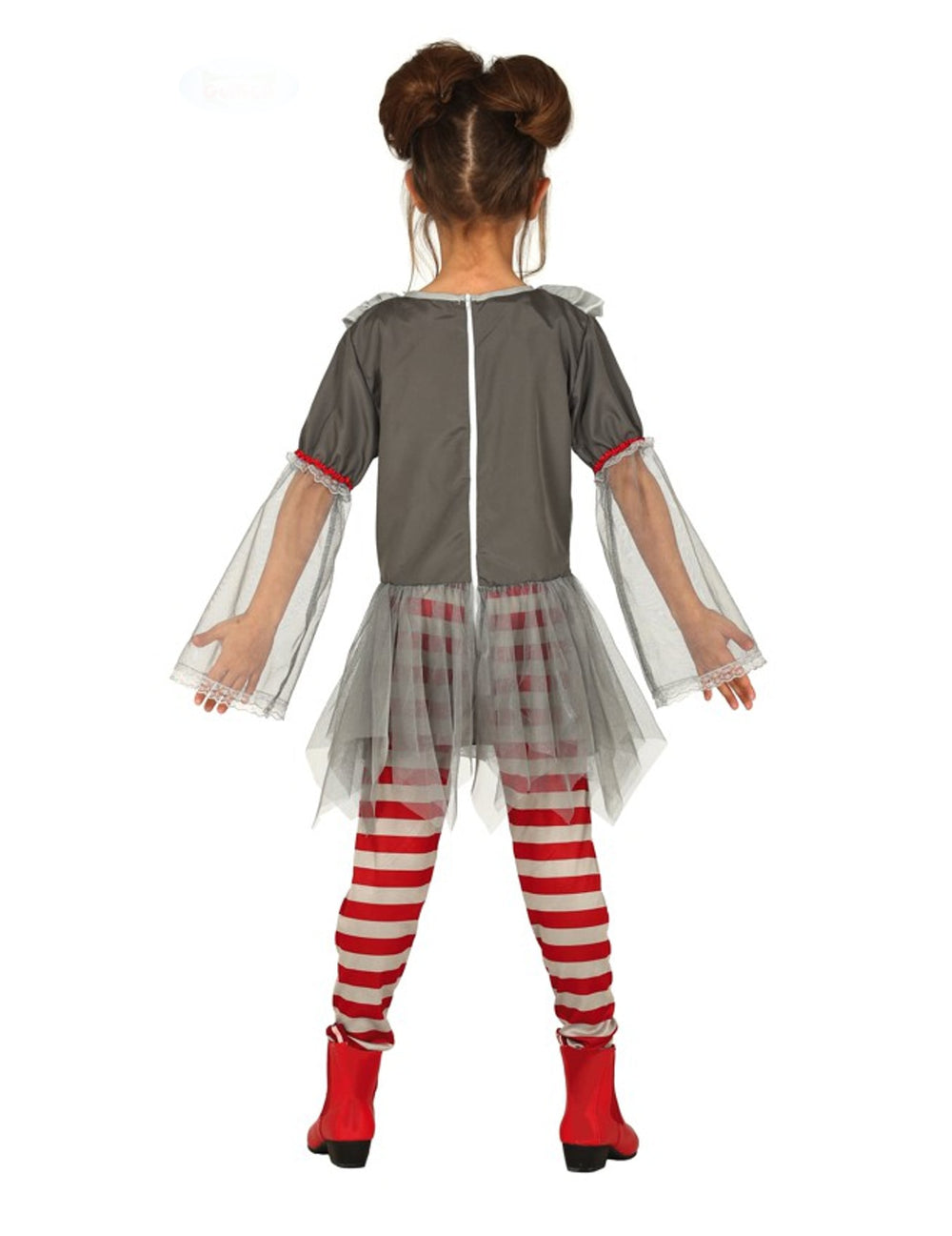 Vue de dos du déguisement de clown psychopathe pour fille