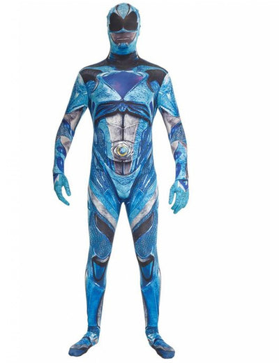 Déguisement combinaison Power Rangers pour adulte bleue deluxe Morphsuits