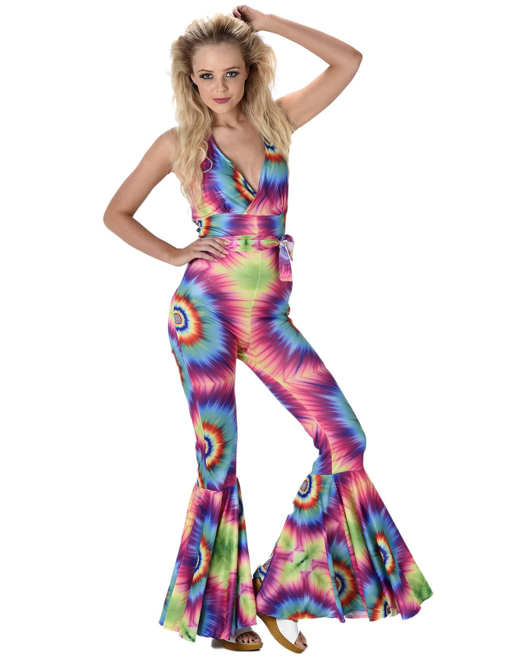Hippy psihodelični kombinezon za ženu višebojno s tie-dye uzorkom