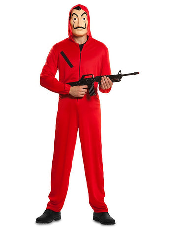 Déguisement combinaison et masque La Casa de Papel pour adulte rouge