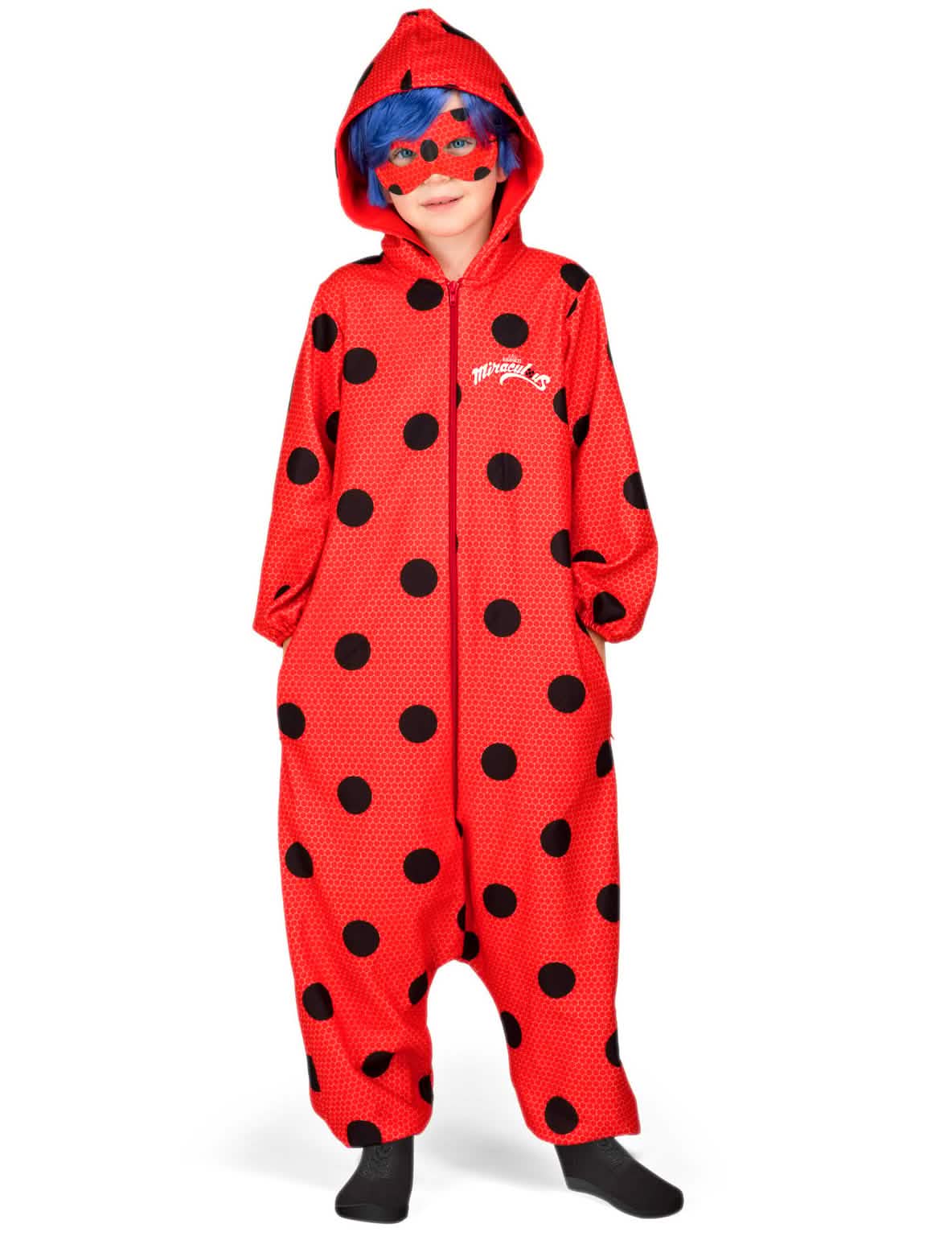 Kostim kombinezon Ladybug za dijete crvena s crnim točkicama s kapuljačom i maskom