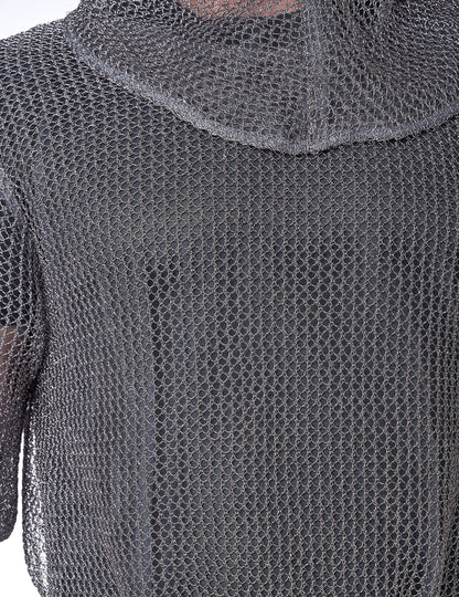 Déguisement côte de maille chevalier luxe pour adulte argenté