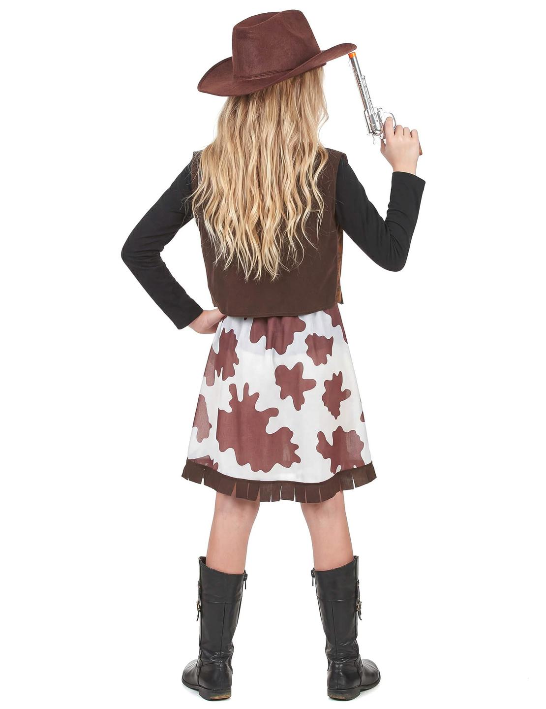 Vue de dos du déguisement cowgirl pour fille