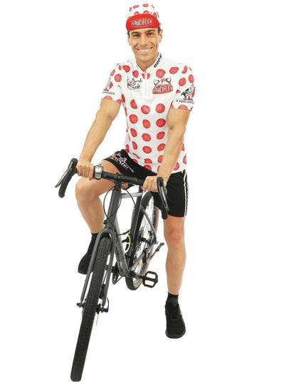 SAUCIFLEX muški bijeli i crveni kostim za biciklizam