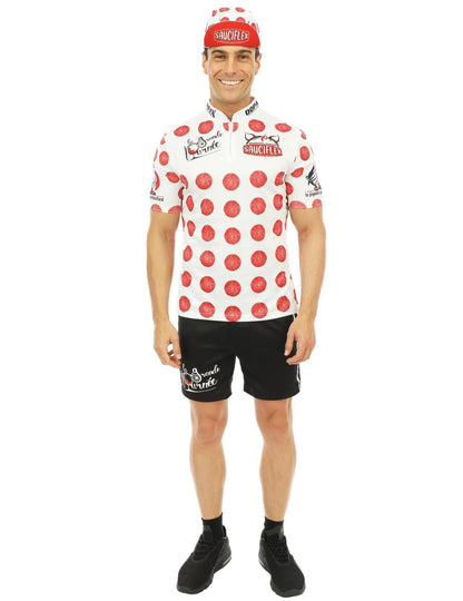 SAUCIFLEX muški bijeli i crveni kostim za biciklizam