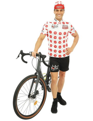 SAUCIFLEX muški bijeli i crveni kostim za biciklizam