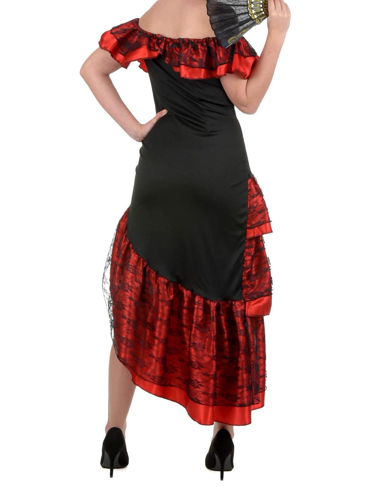 Crveni i crni flamenco Flamenco plesač prerušen
