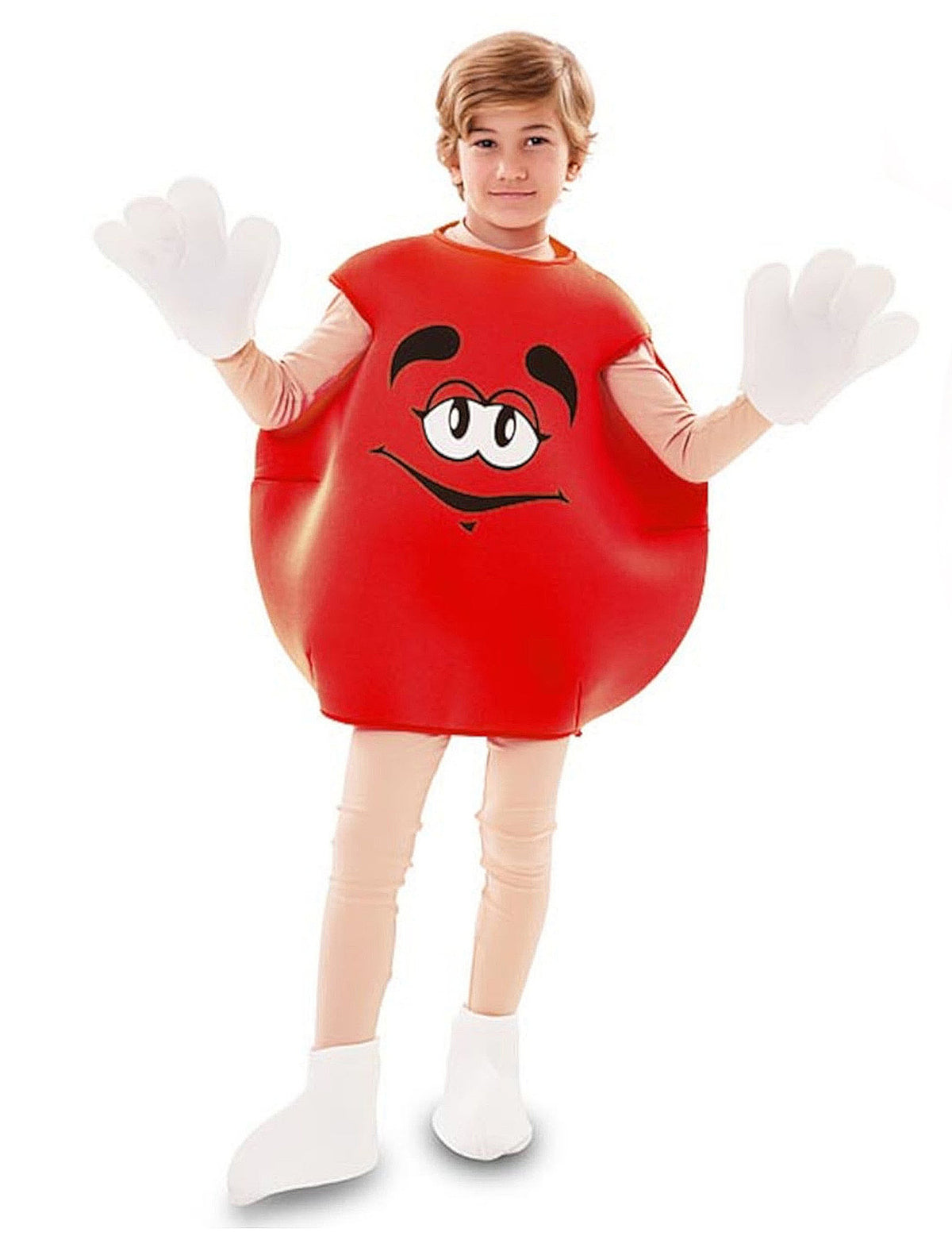 Vue de face du déguisement de bonbon pour enfant rouge