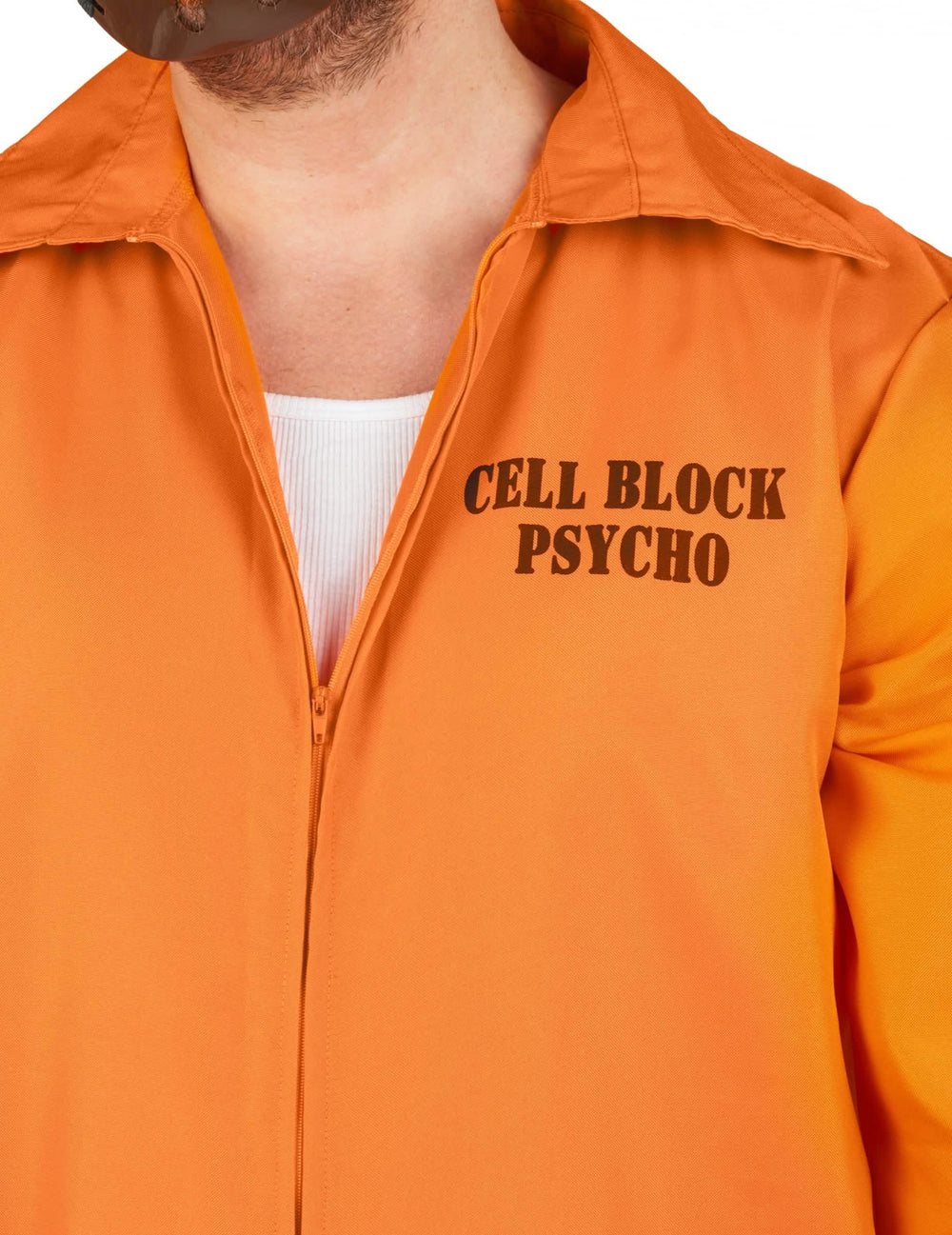 Detalj natpisa Cell Block Psycho kostima kanibal-zatvorenika