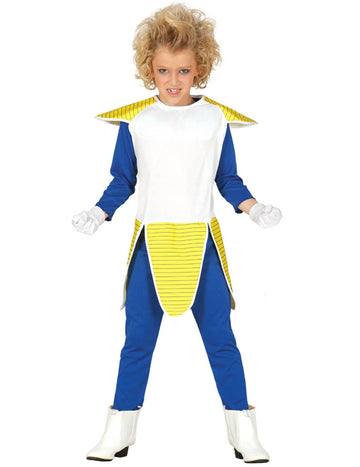 Déguisement de samouraï de l'espace pour garçon bleu blanc et jaune