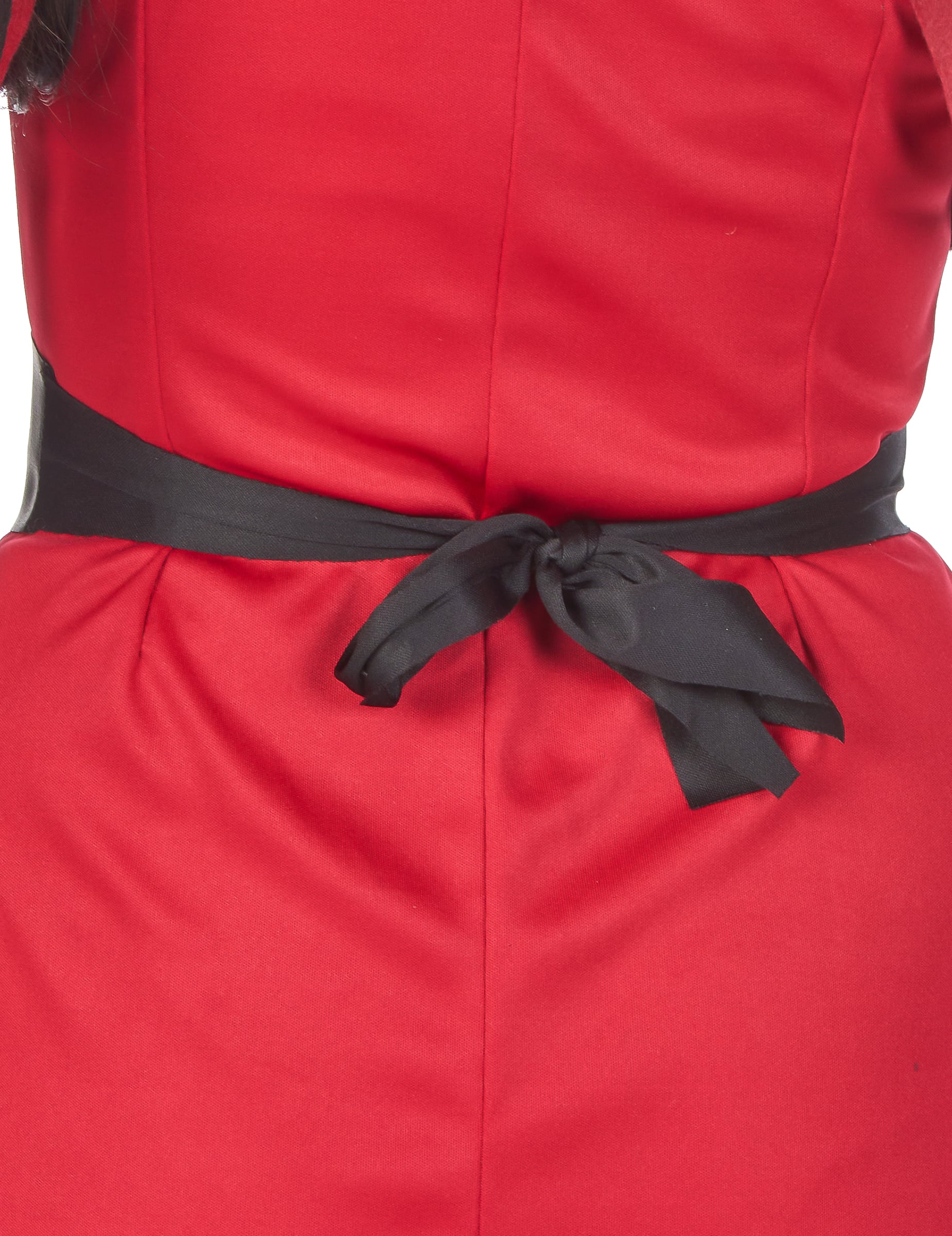 Détail du nœud de la ceinture dans le dos du déguisement de diablesse