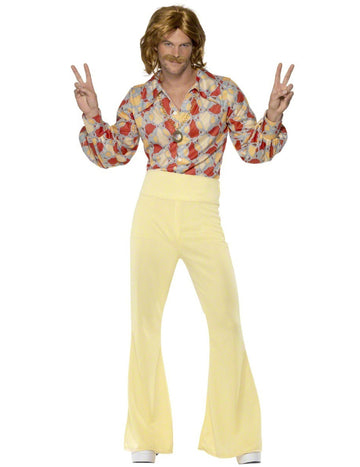 Kostim za disko iz 70-ih godina žuti za muškarce 