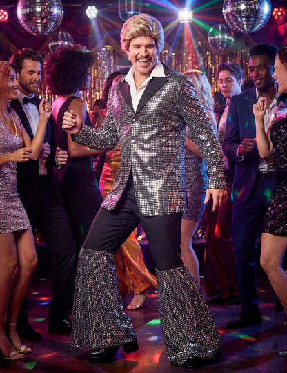 Luksuzni srebrni disko kostim za muškarce