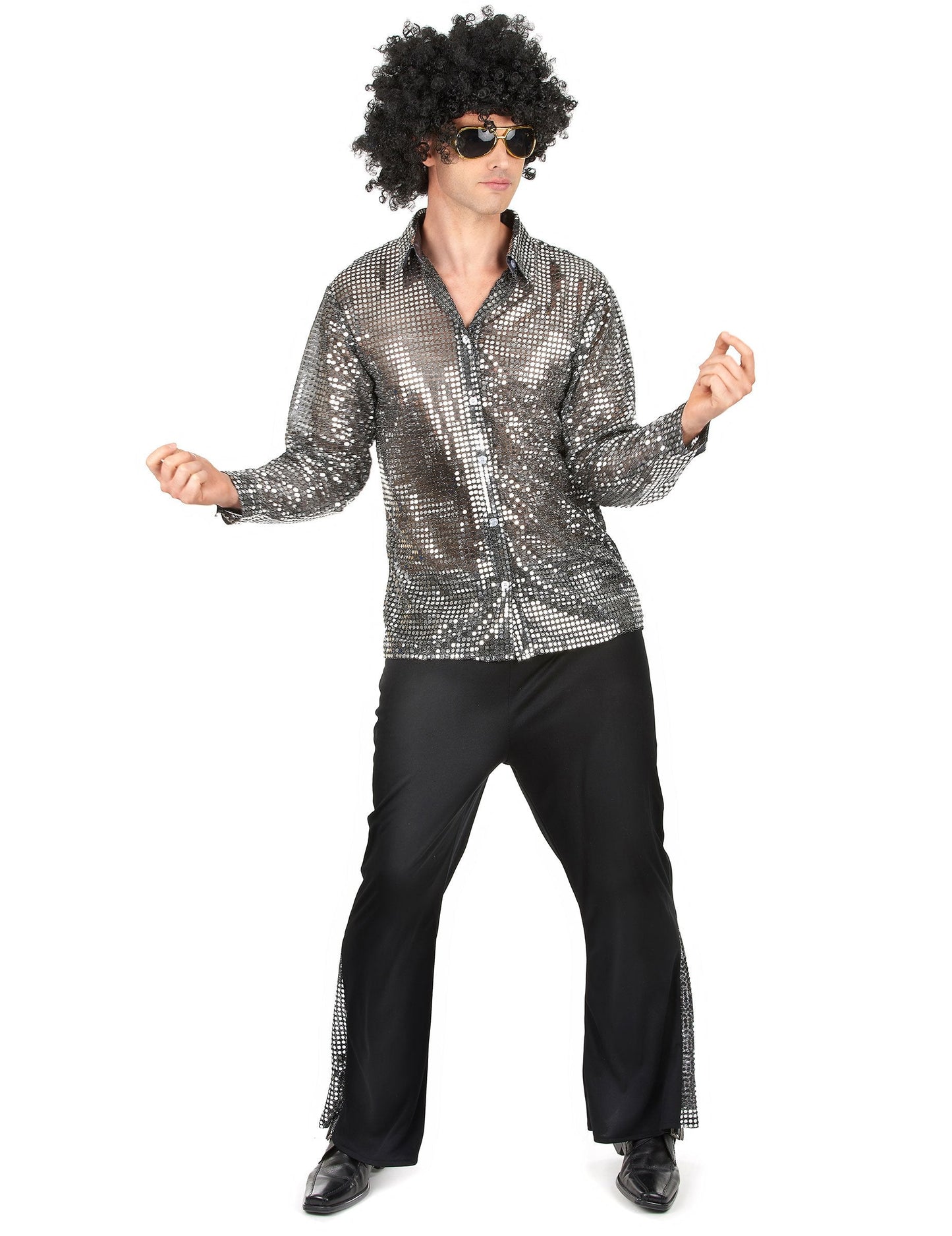 Kostim za odrasle srebrnog disko para