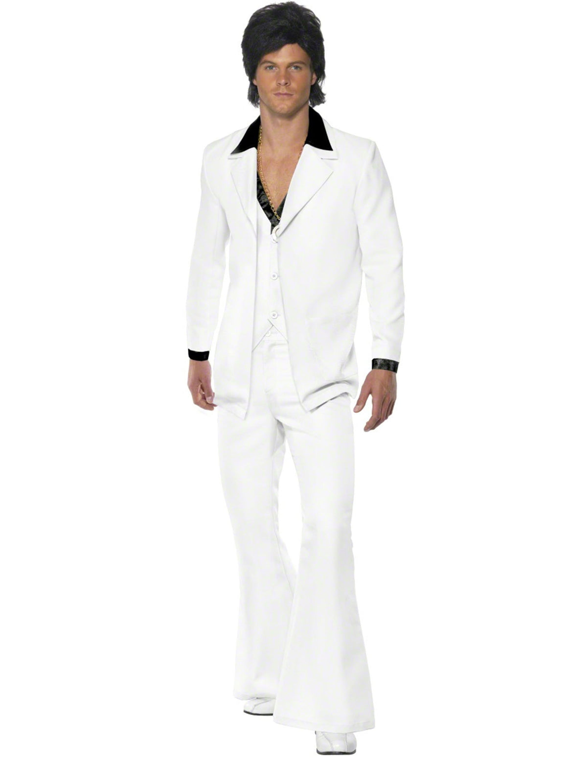 Déguisement disco pour homme blanc avec pantalon patte d'eph