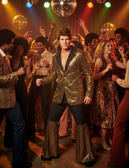 Déguisement disco or homme haut de gamme