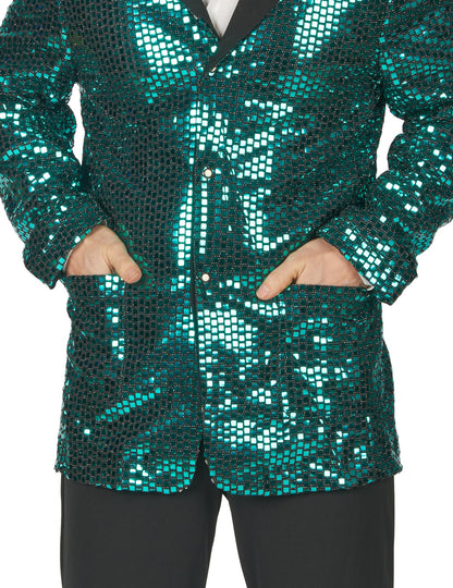 Déguisement disco turquoise homme haut de gamme