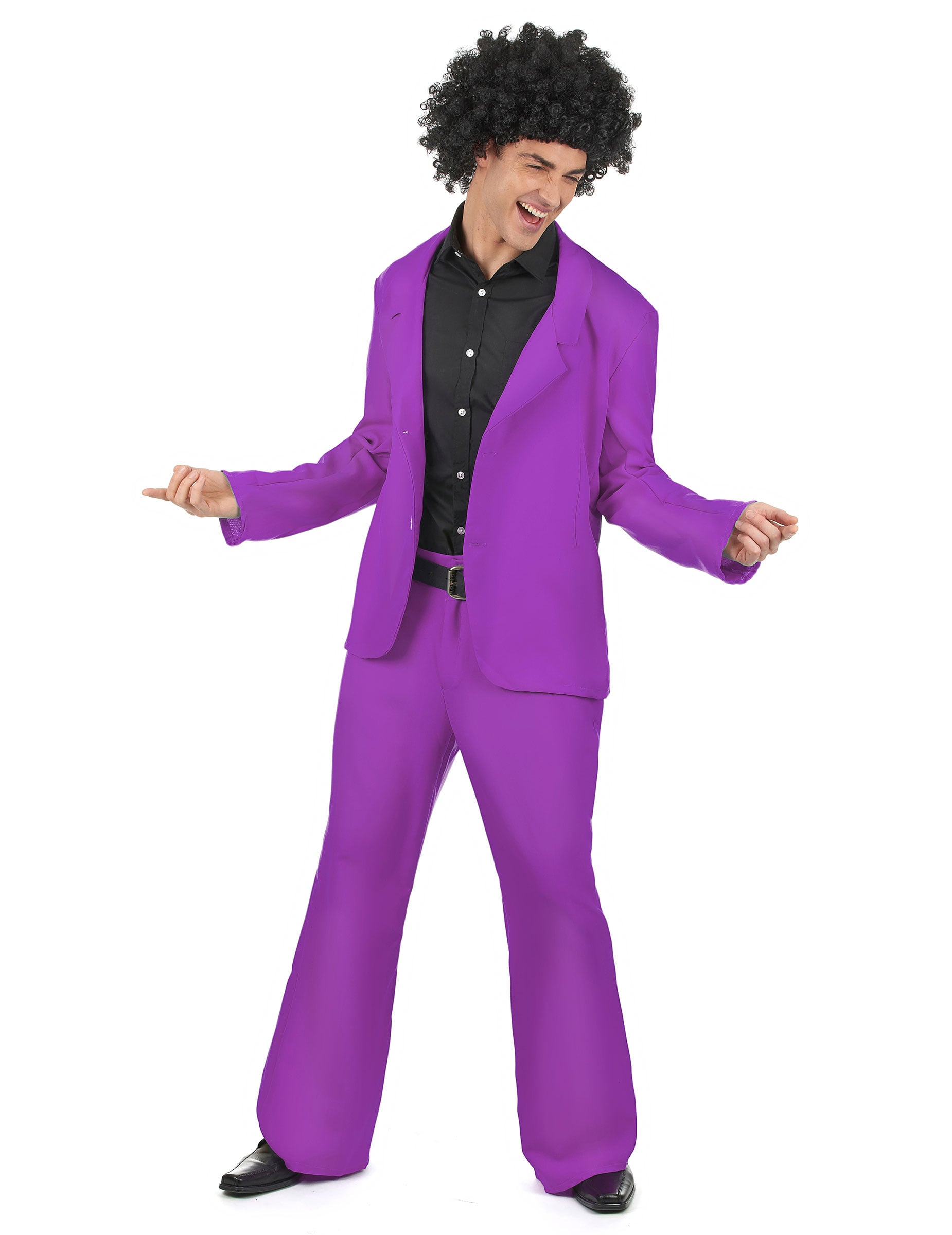 Déguisement disco pour adulte violet avec veste et pantalon pattes d'eph