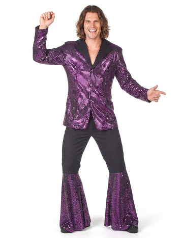 Luksuzni ljubičasti disko kostim za muškarce