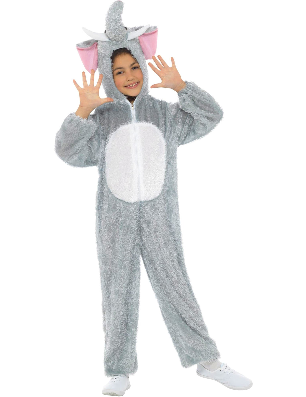 Déguisement d'éléphant pour enfant gris et blanc